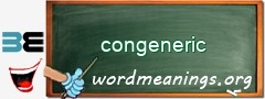 WordMeaning blackboard for congeneric